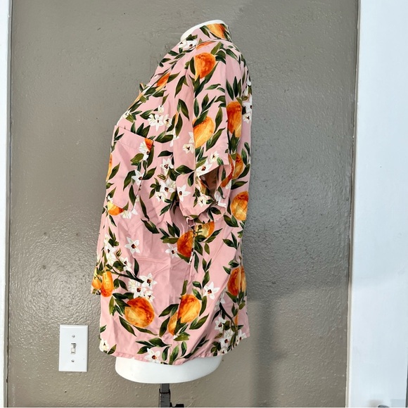 Marine Layer Peach Print Button Down Shirt Women’s M Pink Orange Floral - Picture 3 of 10